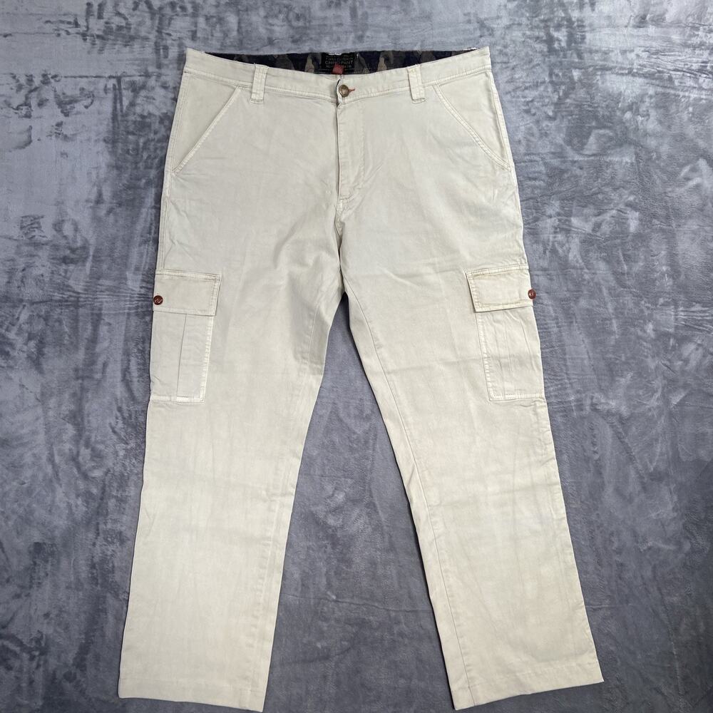Agave Slouchy Taper Cargo Pants Men's Size 38 Twill‎ Beige